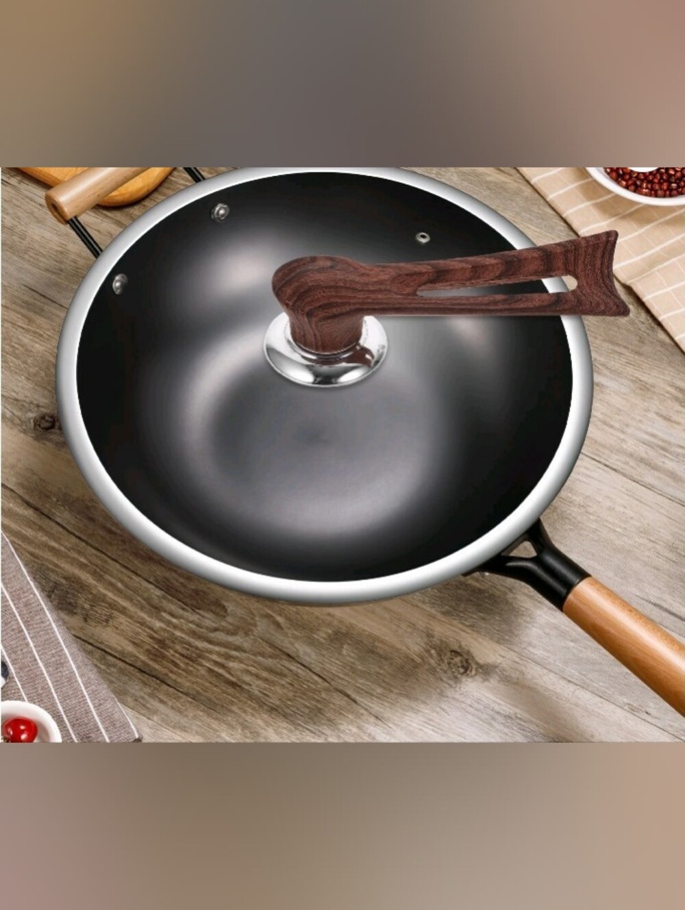 2x New Pot Lid Knob Kitchen Pot Pan Lid Cover Bakelite In Wood Grain Style New